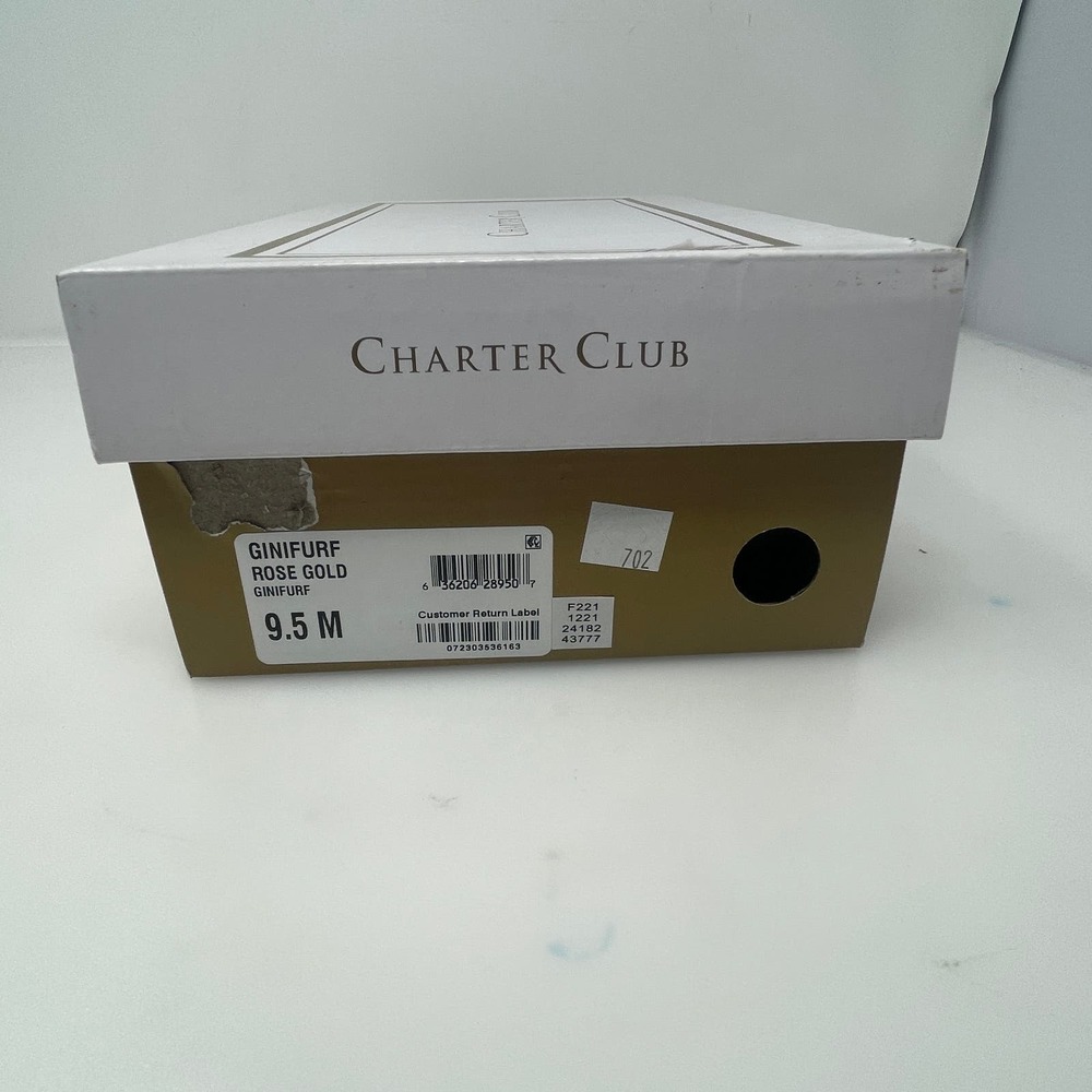 Charter Club Ginifur Rhinestone Wedge Sandals in‎ Rose Gold Size 9.5 M New - Picture 11 of 11